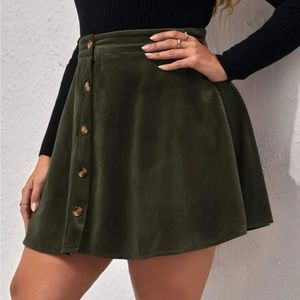 NWOT Velvet Green Mini Skirt